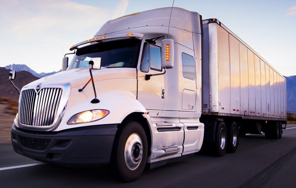 Semi Truck with Dry Van Trailer